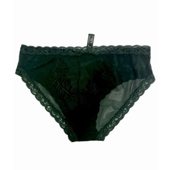 Natori Feathers Hipster Panty 753023 Dark Forest S Lace Trim Mesh NWT - Picture 4 of 5